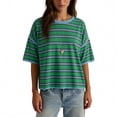 thumbnail image 5 of Byworldtasic Oversized Striped T-Shirts for Women Summer Color Block Short Sleeve Tops Drop Shoulder Boxy Tees, 5 of 8