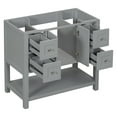 thumbnail image 5 of 36'' Bathroom Vanity without Sink,Freestanding Vanity Set with 4 Drawers Soft Closing Doors,Grey 02, 5 of 6