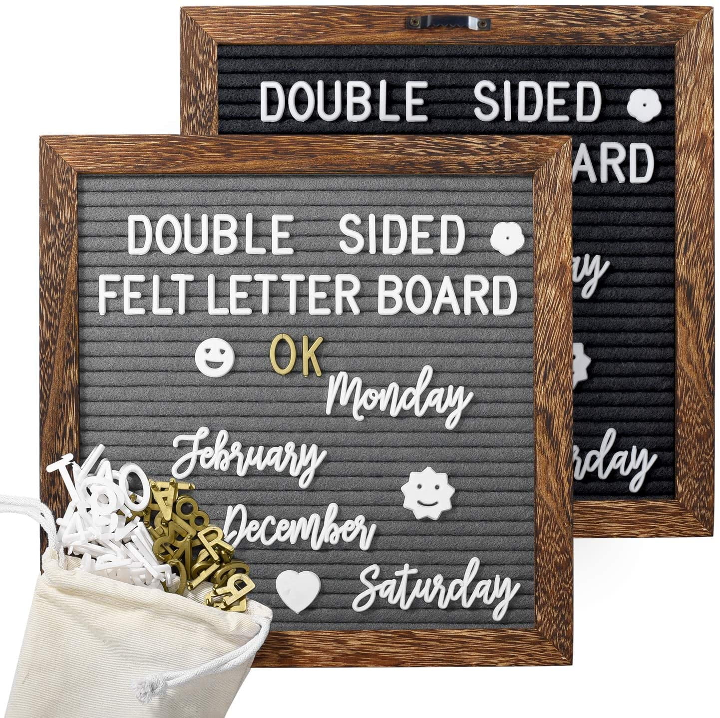 Download Xinney Rustic Wood Frame Felt Letters Boards Sign Changeable Message Bulletin Announcement Letterboard Vintage Farmhouse 10x10 Double Sided For Home Office Baby Pregnancy White Gold Lettering Walmart Com Walmart Com