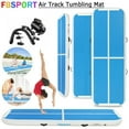 thumbnail image 4 of Fbsport White&Blue 13ft/4m*1m*0.1m air Track mat Inflatable Gymnastics airtrack with Electric Air Pump for Practice Gymnastics, Yoga,Kid Safty mat,Tumbling,Parkour, Home Floor, 4 of 11