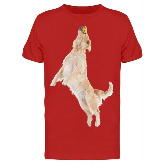 Golden Retriever Playing Ball T-Shirt Men -Image by Shutterstock, Male x-Large