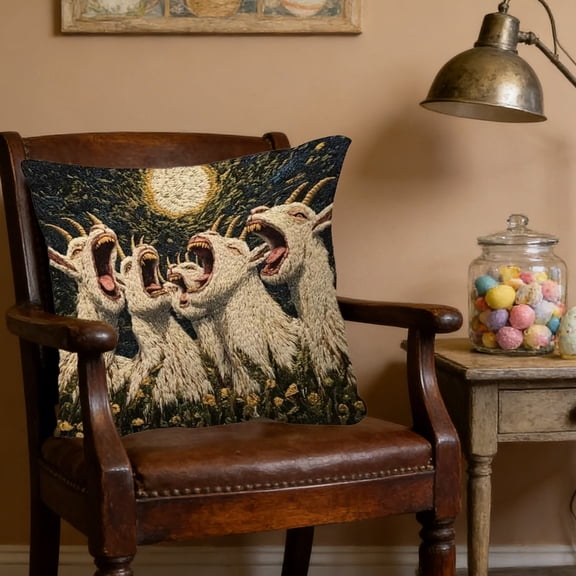 Danhjin Throw Pillow Covers Sheep Print Hidden Zipper Sham for Sofa Bedroom, Gift