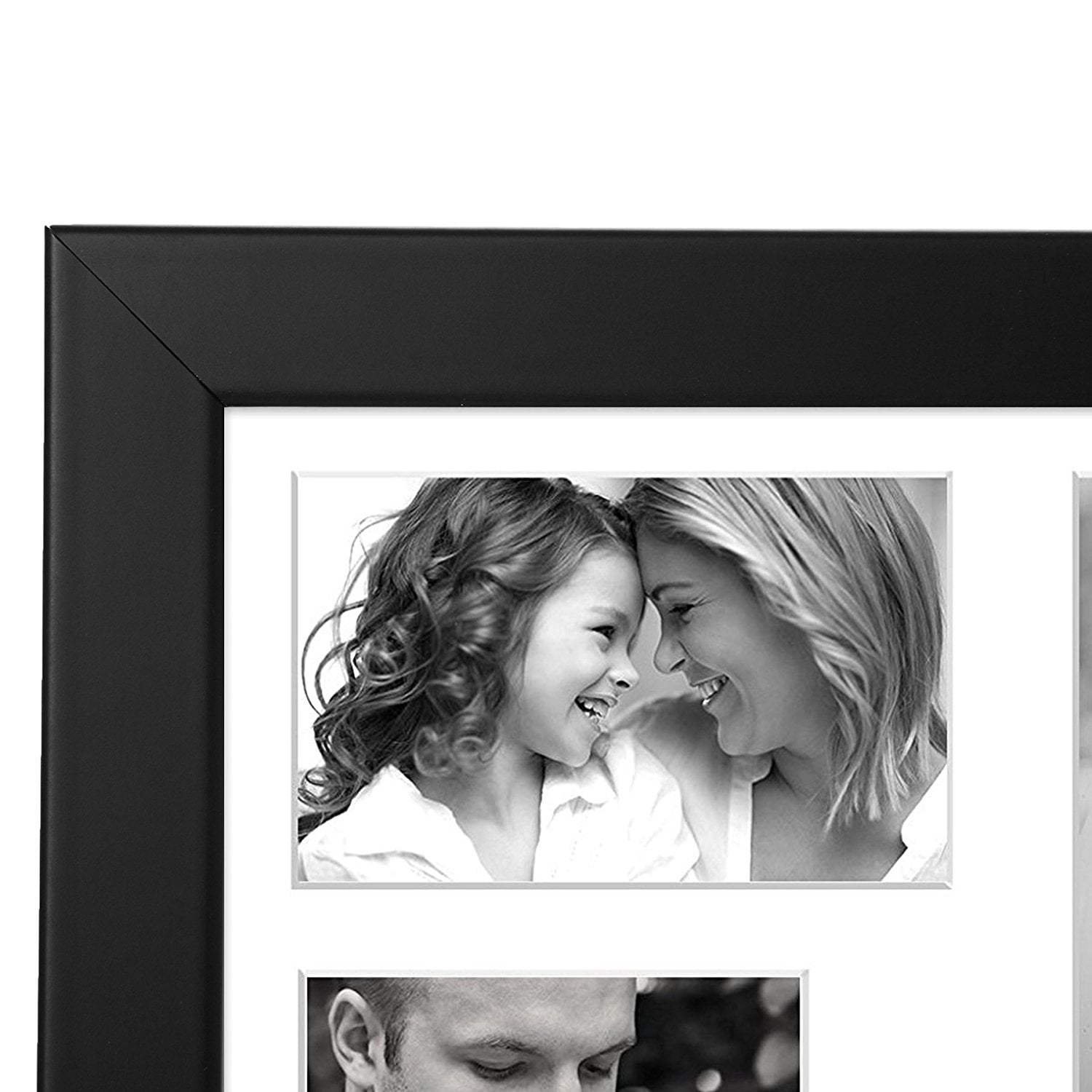 Americanflat 12x12 Collage Picture Frame with Glass photos showcase favorite family memories vacation class - Black