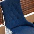 thumbnail image 6 of AFO Wing Back Dining Chairs Set of 2, Button Tufted Fabric Kitchen Chairs with Solid Rubberwood Legs, Upholstered High Back Side Chair, Blue, 6 of 8