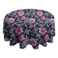 thumbnail image 4 of Pioneer Flower Floral Print Pattern Round Tablecloth 60"x60",Wrinkle Wipeable Table Cloth for Kitchen Dining Room Picnic Patio Party, 4 of 6