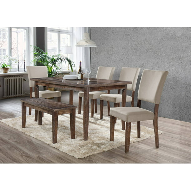 Best Master Furniture Mindy 6 Piece, Oak Dining Table Set For 6
