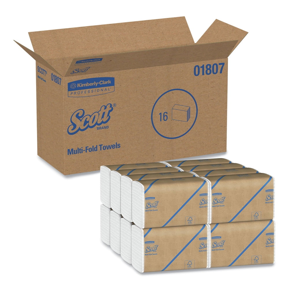 Scott Multi-Fold Paper Towels 9 1/5 x 9 2/5 250/Pack 16 Packs/Carton 01807