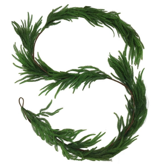 Artificial Christmas Garlands, 8 Ft Faux Green Cedar Fake Pine Needles Garland for Fireplace,Table, Stairs, Mantle, Window,Indoor Outdoor,Home,Holiday Decor(F)