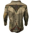 thumbnail image 5 of Herrnalise Men Casual Printing Turndown Long Sleeved Button Pocket Outwear Jacket Gray, 5 of 5