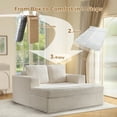 thumbnail image 4 of Bonzy Home Cloud Chaise Lounge - Oversized Indoor Sofa Bed Chair & Boneless Chaise for Living Room (White Corduroy), 4 of 10