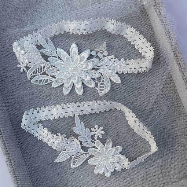 2 para Pierna de Novia, Elásticas, Vintage, Bordadas, , Boda, Novia, Muslo, Club, Disfraces de Juego de Rol, Disfraces, Accesorios de , blanco Yotijar Liga de encaje