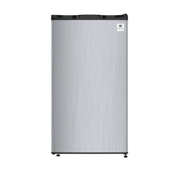 Arctic Chef 3.2 Cu. ft. Compact Refrigerator with Chiller Compartment, Mini Fridge with Can Dispenser, Stainless Steel