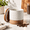 White-20 fl.oz, variant on Grey 5 fl.oz Ceramic Food Storage Canister with Wooden Lid for Countertop