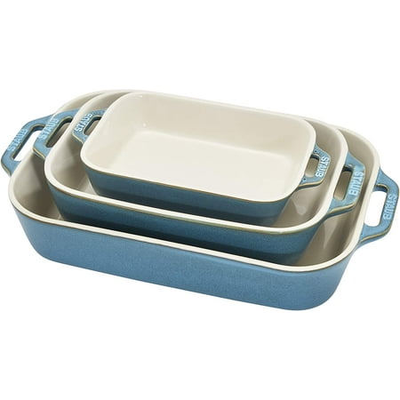 

Staub Ceramic Baking Dish Set 3pc Rustic Turquoise