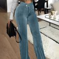thumbnail image 2 of Pantalones con forro polar mujer Gibobby Pantalones de mujer informales de terciopelo dorado a la moda de otoño e invierno Azul S, 2 of 3