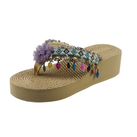 

Fashion Women Beach Breathable Sandals Home Slipper Flip-Flops Wedges Shoes