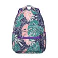 thumbnail image 1 of Summer Hawaiian School Backpack Tropical Floral Jungle Leaves Design Colorful Exotic Backpack for Student and Student, 1 of 3