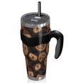 thumbnail image 2 of 40oz Tumbler,Sugar Skull Pumpkins Halloween Pattern Insulated Tumblers with Removable Handle,Stainless Steel Double Vacuum Coffee Tumbler Cup with Straw for Home,Office,Travel,Party, 2 of 5