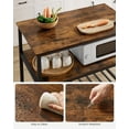 thumbnail image 4 of VASAGLE Kitchen Island with 3 Shelves, 39.4 Inches Kitchen Shelf with Large Worktop, Stable Steel Structure, Industrial, Easy to Assemble, Rustic Brown and Black, 4 of 7