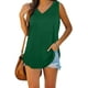 thumbnail image 3 of Camisetas sin mangas para mujer, cuello en V, color sólido básico, casual, fluido, verano, sin mangas Fokelyi WRHS-245-2, 3 of 5
