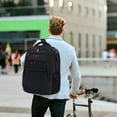 thumbnail image 2 of Mochila KROSER para portátil de viaje de 17 pulgadas, repelente al agua, negra, 2 of 9