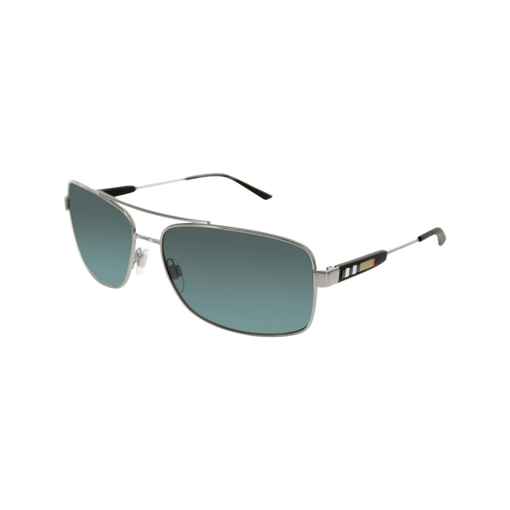 Burberry - Burberry Men's BE3074-100387-63 Silver Rectangle Sunglasses ...