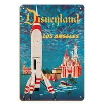 Disneyland Los Angeles - Tomorrowland - Vintage Travel Poster by David Klein c.1955 - 8 x 12 inch Vintage Wood Art Sign