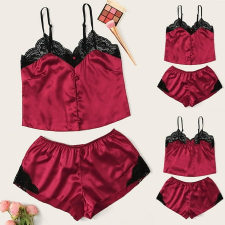 QIPOPIQ Pajamas for Women Clearance Lingerie Corset Lace Free Wire Racy Muslin Underwear TopsBriefs Plus Size Sleepwear Reduced Price!