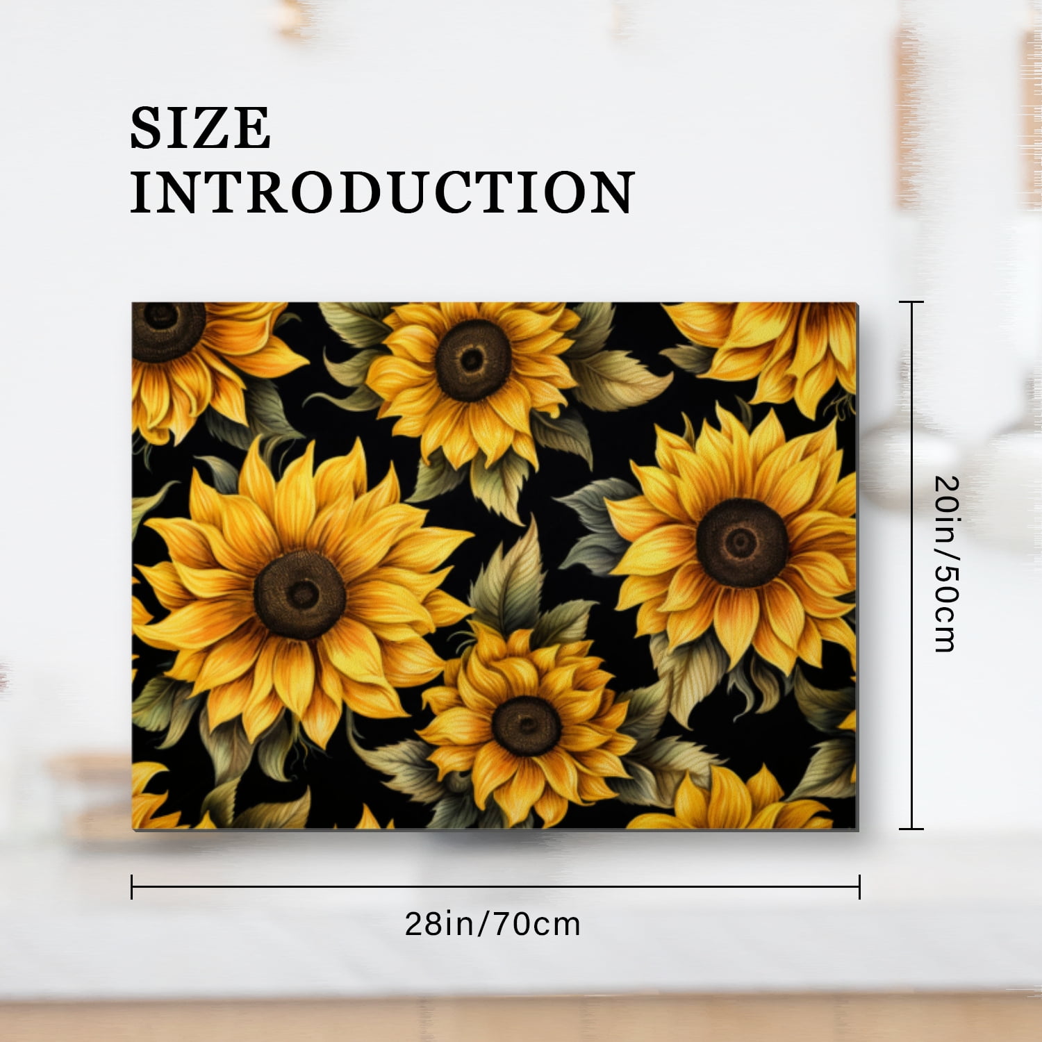 Fall Electric Stove Top Covers, Black and Yellow Sunflowers Glass Cooktop Cover Protector, Anti-Slip Heat Resistant Range Cooktop Cover Mat for Kitchen RV (28×20 Inch)