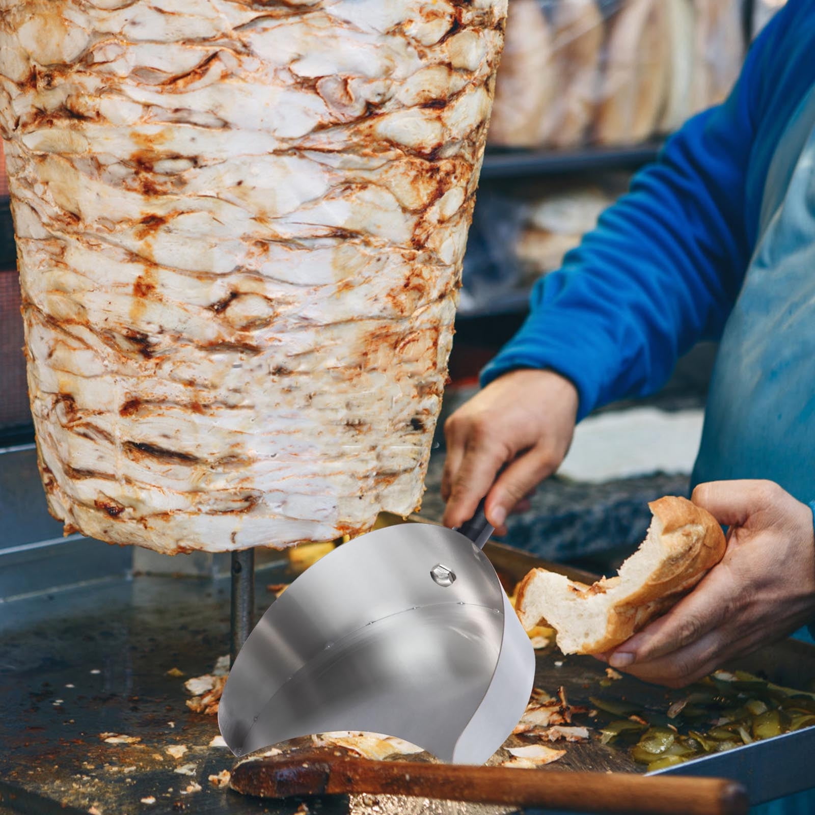 Pelle à Kebab - 22,5 X 17,5 X 8 Cm - En Acier Inoxydable - Pour Kebab