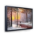 thumbnail image 3 of Designart 'Christmas Forest With Trees and River IV' Traditional Framed Canvas Wall Art Print, 3 of 5