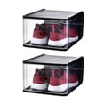 thumbnail image 2 of 4 cajas de zapatos desmontables, transparentes, apilables y de plástico, organizador de zapatos a prueba de polvo para el hogar y el dormitorio (tamaño grande, blanco)., 2 of 5