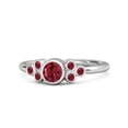 thumbnail image 2 of 4mm Round Shape Red CZ 925 Sterling Silver Valentines Day Gifts Ring Earrings Pendant Set Ring Size 7, 2 of 5