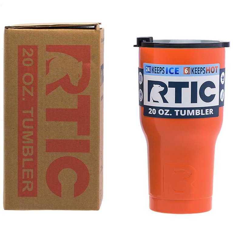 Arctic Tumblers | 20 oz Orange Insulated Tumbler with Straw & Cleaner - Retains Temperature Up to 24hrs - Non-Spill Splash Proof Lid, Double Wall