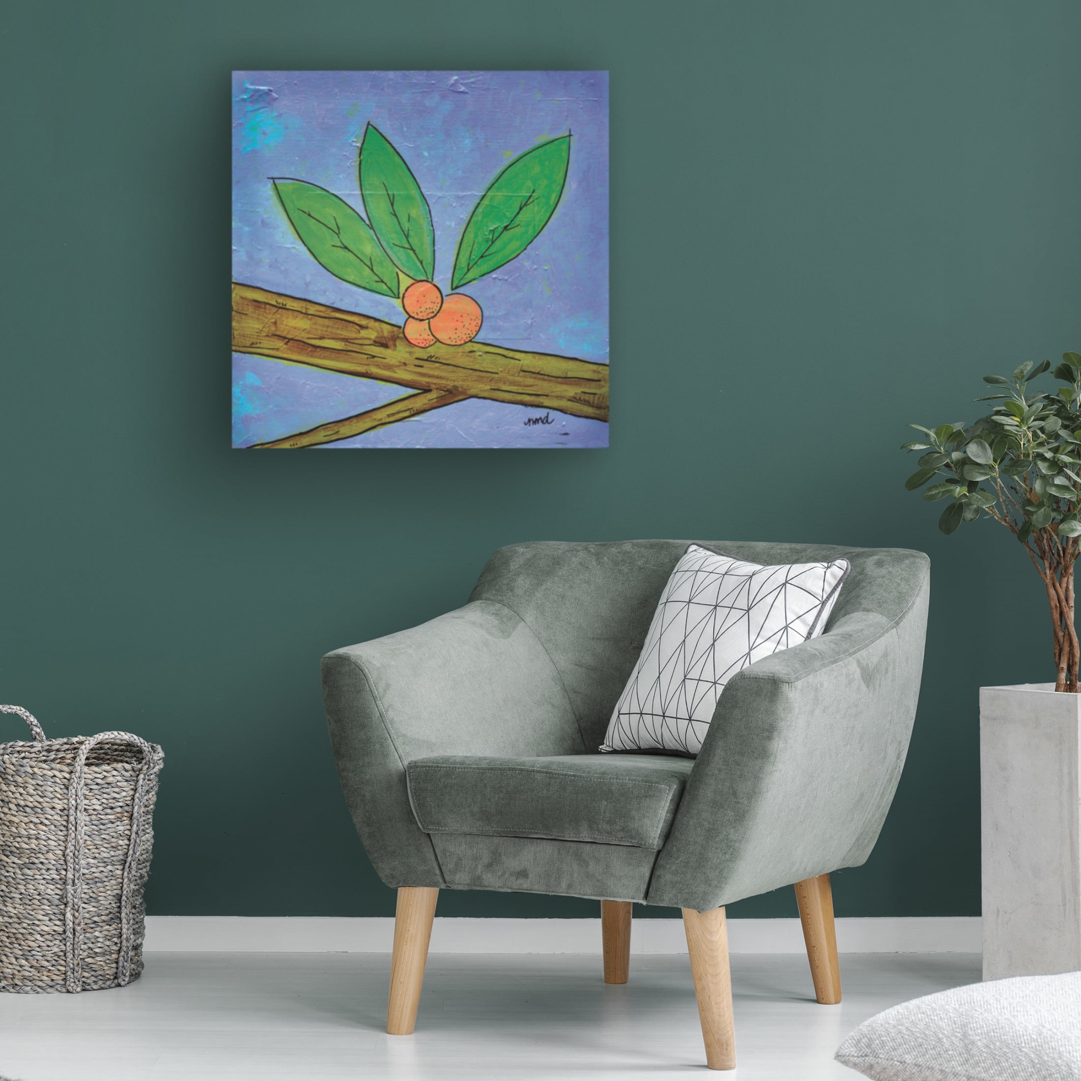 Canvas Wall Art - Nicole Dietz 'Berries' Wall Art for Living Room, Bedroom, or Office Décor by Trademark Fine Art - 35 x 35 Inches