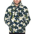 thumbnail image 2 of Bingfone Lilies Flowers Men's Drawstring Hoodie Long Sleeve Pocket Sweatshirts-Small, 2 of 6