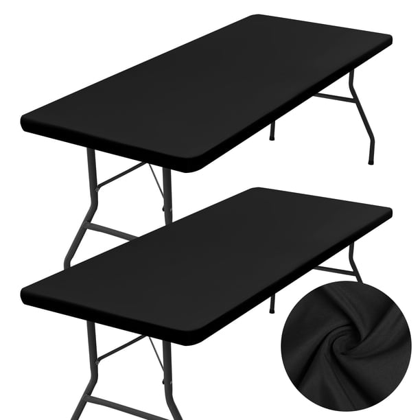 Mantel rectangular Homing de poliéster de 6 pies, paquete de 2, negro