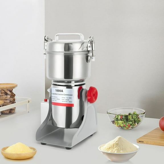 Electric Grain Mill Grinder, 1000g 3600W Stainless Steel Spice Herb Grinder, 30000 rpm High-Speed Commercial Grinder for Wheat Corn Rice