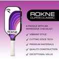 thumbnail image 5 of Rokne Curve Classic Fiberglass Pickleball Paddle Long Handle Racket with Pro Grit Texture, Northern Sky, 5 of 12