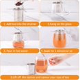 thumbnail image 4 of 2PCS Tea Strainer, Stainless Steel Tea Infuser Basket Sitting in Mugs, Tea Infusers for Loose Tea, Fine Mesh Tea Diffuser Long-Handled Tea Strainers Tea Filters, Tea Steeper for Loose Leaf Tea, 4 of 4