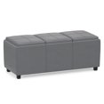 thumbnail image 2 of Simpli Home Avalon 3 Faux Leather Tray Bench in Stone Gray, 2 of 16