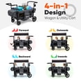 thumbnail image 2 of Sekey 4-in-1 Multi-Function Transport Wagon Cart with Removable Canopy, Heavy-Duty Folding Collapsible Wagon with All-Terrain Wheels, Foldable Utility Cart with Table. Black, 2 of 6
