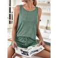 thumbnail image 3 of MOSHU Two Piece Lounge Sets for Women Solid Tank Tops and Knot Front Shorts Pajama Sets Drawstring Loungewear, 3 of 7