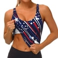thumbnail image 3 of Pofeuu Red White Blue Fireworks 1 Print Sports Bra for Women Sexy Vest Yoga Running Gym Fitness Crop Bras Tops-Large, 3 of 8