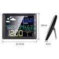 thumbnail image 2 of Reloj meteorológico inalámbrico multifunción con pantalla a Color, medidor de temperatura y humedad interior y exterior, reloj electrónico, 2 of 5