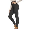 thumbnail image 2 of QSAWXQZ Women's Fleece Lined Yoga Pants Solid High Waist Thermal Base Layer Leggings for Workout Dark Gray 4XL, 2 of 3
