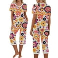 thumbnail image 2 of Levmjia Womens Summer Pajama Set Short Sleeve V Neck Cotton Sleepwear Lounge Set with Pockets Comfortable Breathable Casual Two Piece Outfit, 2 of 9