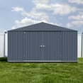 thumbnail image 2 of Arrow Elite 14 x 12 x 8 ft Anthracite Steel Storage Shed, 2 of 8