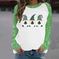 thumbnail image 1 of Qiopertar Mode Femmes Imprimé Col Rond Pull Tops Manches Longues Blouse Confortable Chandail en Molleton Offres de la Semaine Liquidation Moins de 5$ jusqu'à 90 % de Réduction, 1 of 4