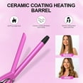 thumbnail image 3 of DAN Technology 1/2 inch Portable Small Barrel Curling Iron Wand,Dual Voltage Ceramic Barrel Curling Iron with Adjustable Temperature High Heat Tiny Curler Pink, 3 of 7